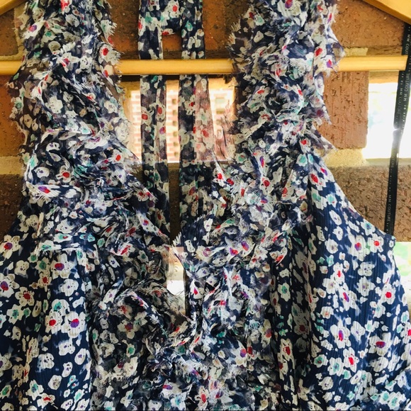 MM Couture by Miss Me silk floral printed halter dress size large - Picture 4 of 9